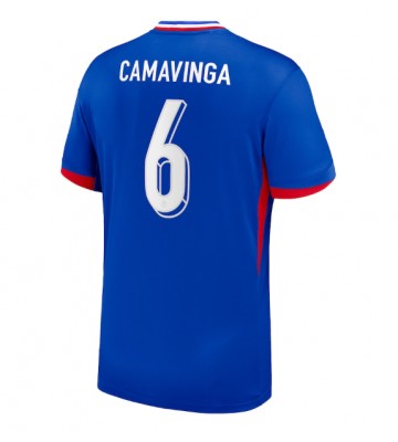 Frankrike Eduardo Camavinga #6 Hemmatröja EM 2024 Kortärmad